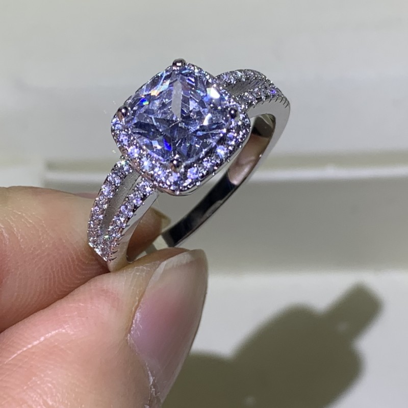 Sterg Sier Couple Rings: Dia Cut Wedding Ring Bridal Set