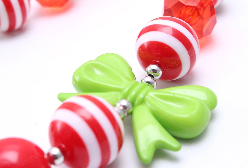 Fashion Children Christmas Chunky Jewelry Set Baby Girls Beads Necklace Bracelets For Festival Kids Party Accessories