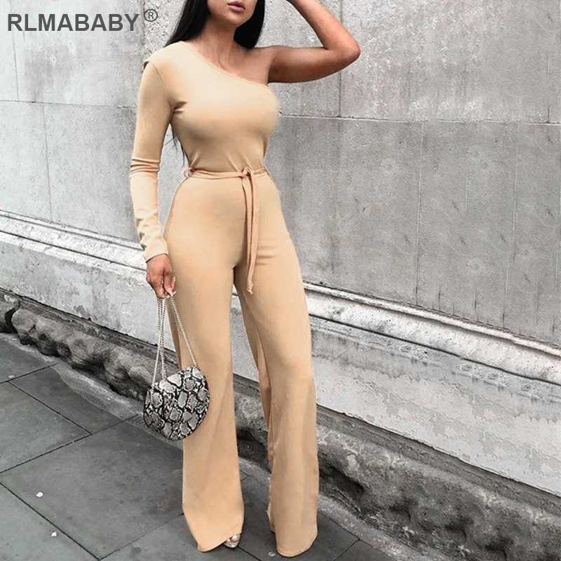 RLMABABY Oblique Shoulder Single Sleeve Sexy Female Long Jumpsuit Slim Wide Leg Sashes Bandage Rompers Womens Jumpsuit Overalls, Black jumpsuit
RLMABABY Oblique Shoulder Single Sleeve Sexy Female Long Jumpsuit Slim Wide Leg Sashes Bandage Rompers Womens Jumpsuit Overalls, Black jumpsuit