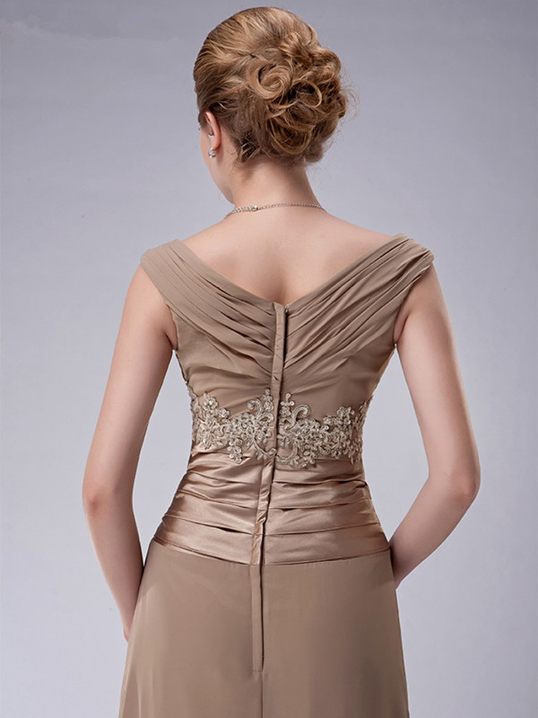 Plus Size Champagne Mother Of The Bride Dress A-line Cap Sleeves Chiffon Lace Beaded Long Elegant Wedding Groom Gowns 2024 New