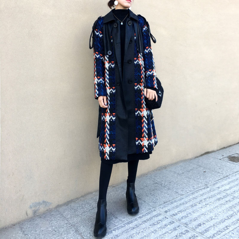 2019 Fall Winter Fashion Plaid Coat Long Fashion Stitching Tweed Jacket Double-breasted Loose Wool Coat Female Windbreaker f1552, Plaid tweed
2019 Fall Winter Fashion Plaid Coat Long Fashion Stitching Tweed Jacket Double-breasted Loose Wool Coat Female Windbreaker f1552, Plaid tweed