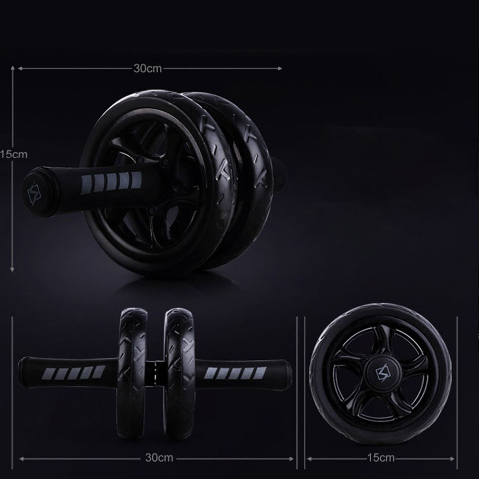 New Keep Fit Wheels No Noise Abdominal Wheel Ab Roller With Mat For Arm Waist Leg Exercise Gym Fitness Equipment Y200506