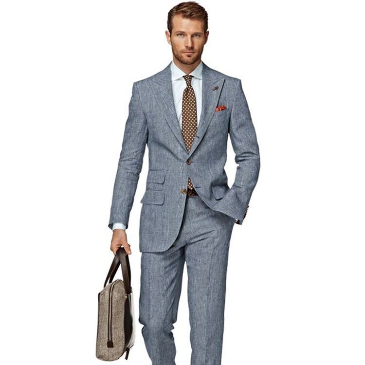 2019 Custom Made Wedding Tuxedos Two Button Peaked Lapel Groom Wear Formal Handsome Men Blazer Suits(Jacket+Pants)