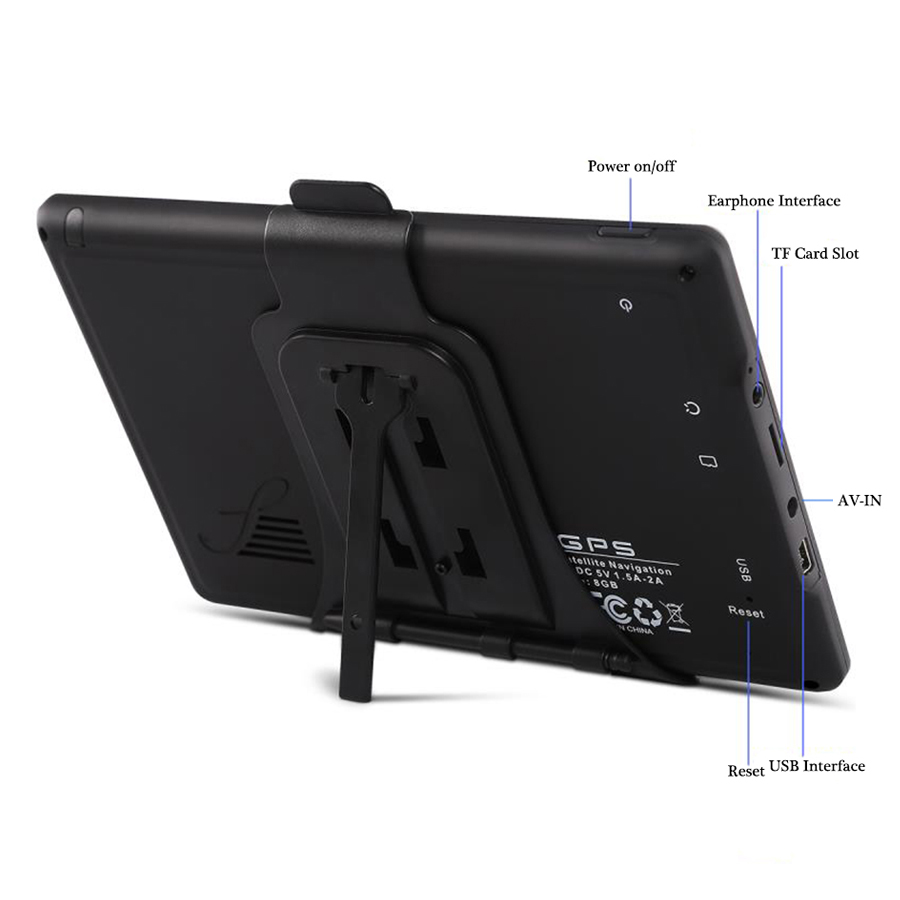 7 inch Truck Car GPS Navigation Bluetooth Handsfree Wireless AVIN GPS Navigator 800MHZ RAM256MB MP4 FM Transmitter 8GB 3D Maps
