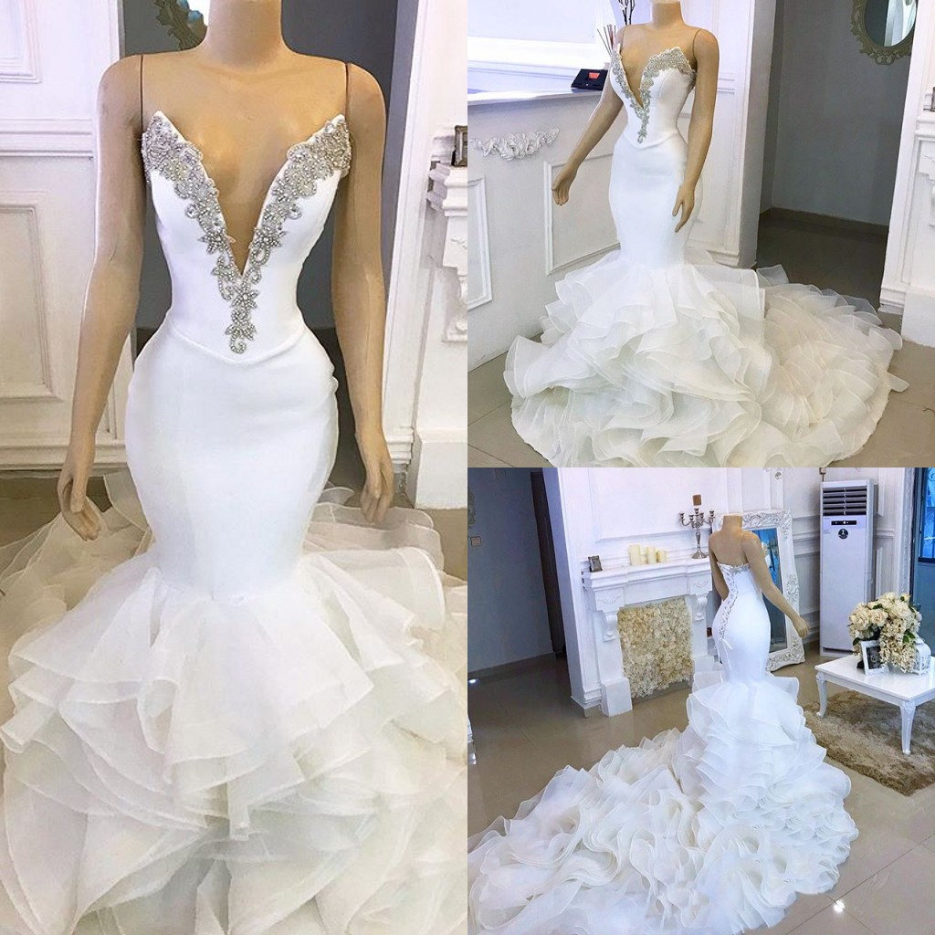 2020 Vestidos Major Crystal Beaded Sweetheart Wedding Dresses Organza Tiered Cascading Ruffles Lace Up Wedding Gowns, Custom made from color chart
2020 Vestidos Major Crystal Beaded Sweetheart Wedding Dresses Organza Tiered Cascading Ruffles Lace Up Wedding Gowns, Custom made from color chart