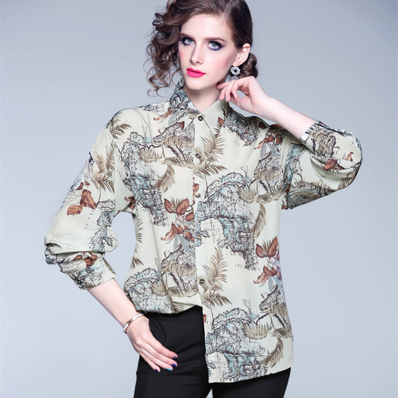 Women Vintage Baroque Printed Shirts Female Long Sleeve Turn Down Collar Loose Shirt Blouse Casual Tops Plus Size Chiffon Blusas, Picture color
Women Vintage Baroque Printed Shirts Female Long Sleeve Turn Down Collar Loose Shirt Blouse Casual Tops Plus Size Chiffon Blusas, Picture color
