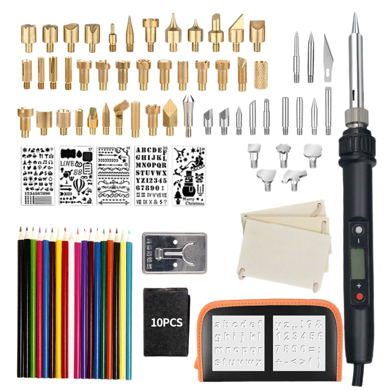 New 94Pcs Wood Burning Pyrography Pen Kit Soldering Iron Kit 60W Adjustable Temperature Soldering Iron Pen Carbon Papers Pencils
New 94Pcs Wood Burning Pyrography Pen Kit Soldering Iron Kit 60W Adjustable Temperature Soldering Iron Pen Carbon Papers Pencils