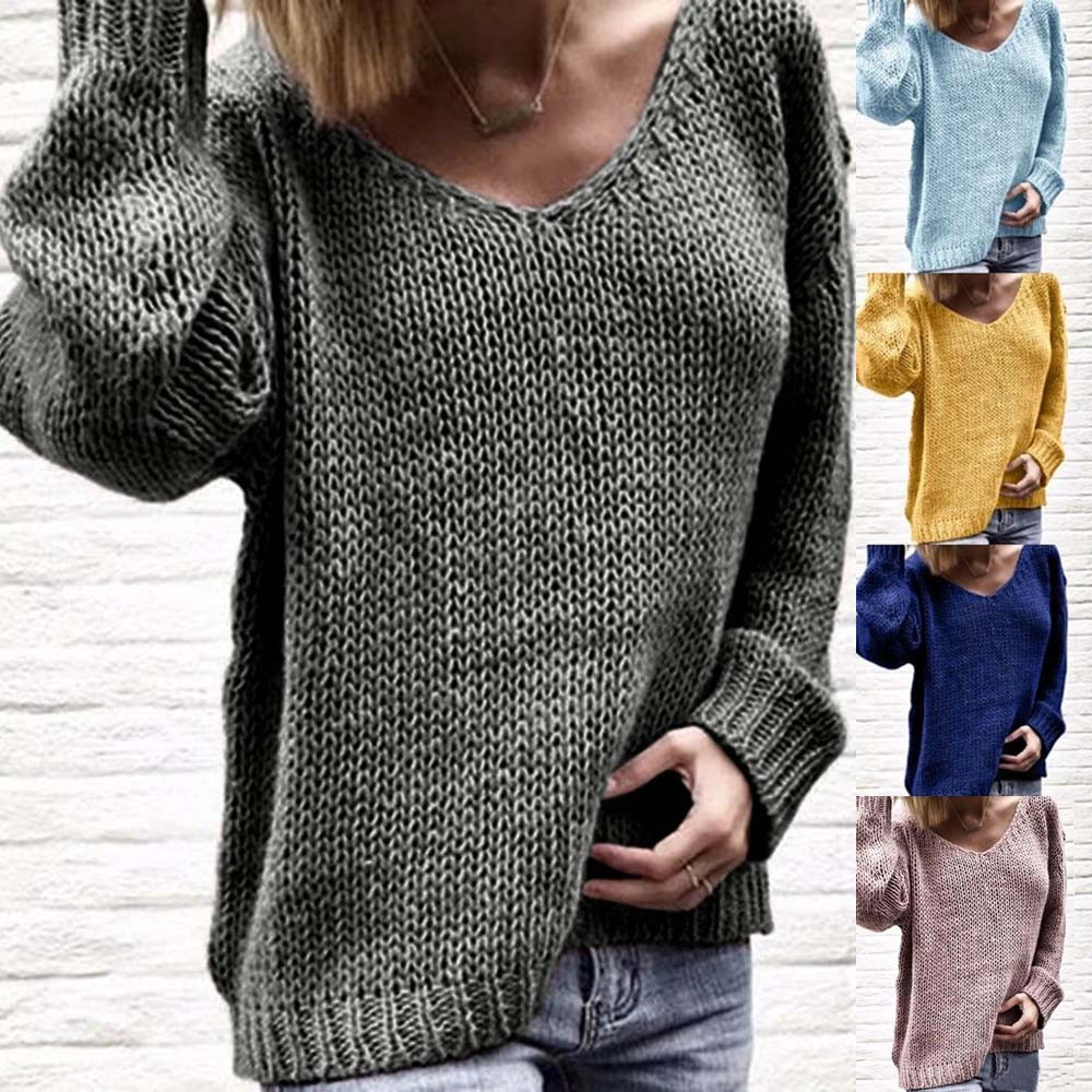V-neck Solid Color Lantern Pullover Sweater Woman Autumn Winter Long Sleeve ropa mujer invierno 2019 robe pull femme hiver, Sky blue
V-neck Solid Color Lantern Pullover Sweater Woman Autumn Winter Long Sleeve ropa mujer invierno 2019 robe pull femme hiver, Sky blue