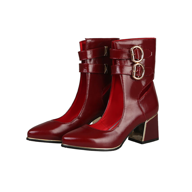 2020 Sharp Toe Double Buckle Strap Personality Pu Leather Shoes Women Cool Boots New Autumn Winter Fashion Tide, Black
2020 Sharp Toe Double Buckle Strap Personality Pu Leather Shoes Women Cool Boots New Autumn Winter Fashion Tide, Black