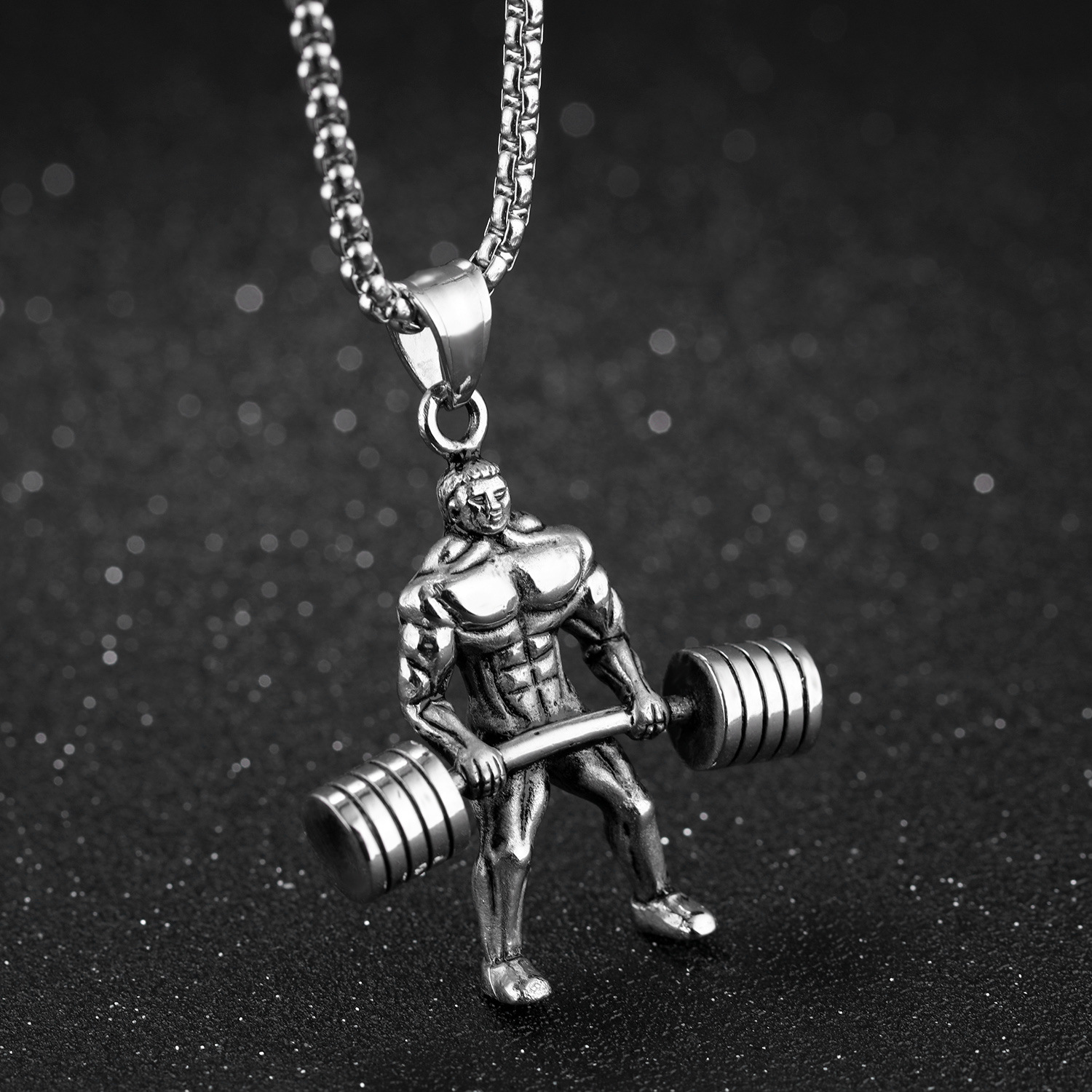 Wholesale-fashion popular luxury designer rock Hercules Weightlifting sports man titanium steel pendant necklace for men, Silver
Wholesale-fashion popular luxury designer rock Hercules Weightlifting sports man titanium steel pendant necklace for men, Silver