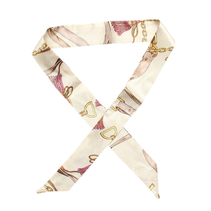 2018 Fashion Print Silk-like Scarf Women Bag Ribbon Scarf Female Hair Ribbons Decoration Multipurpose Scarves D19011106