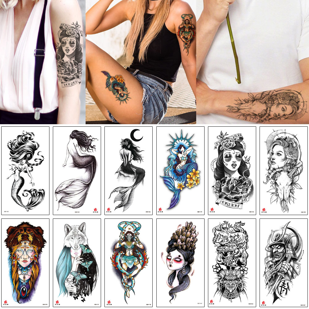 Fashion Style Temporary Tattoo Fake Sketch Body Art Sticker Mermaid Beauty Wolf Woman Person Removable Waterproof Mixed Transfer Tatoo Girl
Fashion Style Temporary Tattoo Fake Sketch Body Art Sticker Mermaid Beauty Wolf Woman Person Removable Waterproof Mixed Transfer Tatoo Girl