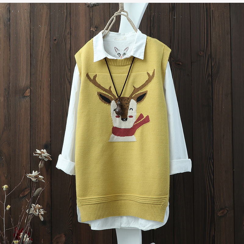 Wen Fan Chunqiu new long-sleeved knit vest sleeveless vest female loose o-neck, Beige
Wen Fan Chunqiu new long-sleeved knit vest sleeveless vest female loose o-neck, Beige