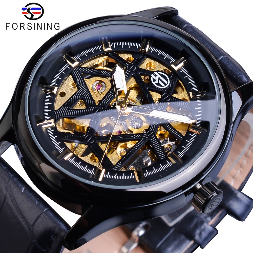 Forsining Black Golden Retro Luminous Hands Fashion Mens Mechanical Skeleton Leather Wrist Watches Top Brand Luxury Clock Montre
Forsining Black Golden Retro Luminous Hands Fashion Mens Mechanical Skeleton Leather Wrist Watches Top Brand Luxury Clock Montre