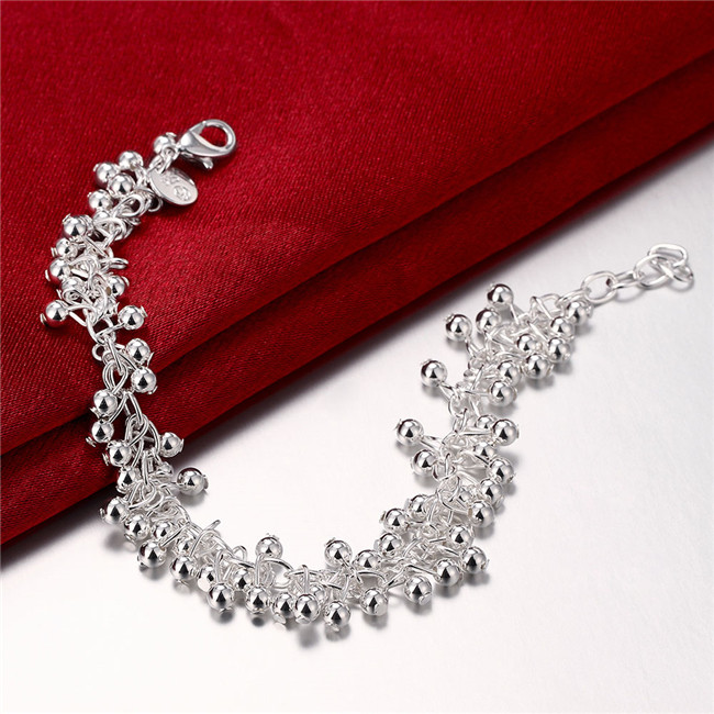 Hot sale best gift 925 silver Light Grape bracelet DFMCH017,Brand new fashion 925 sterling silver plated Chain link bracelets high grade