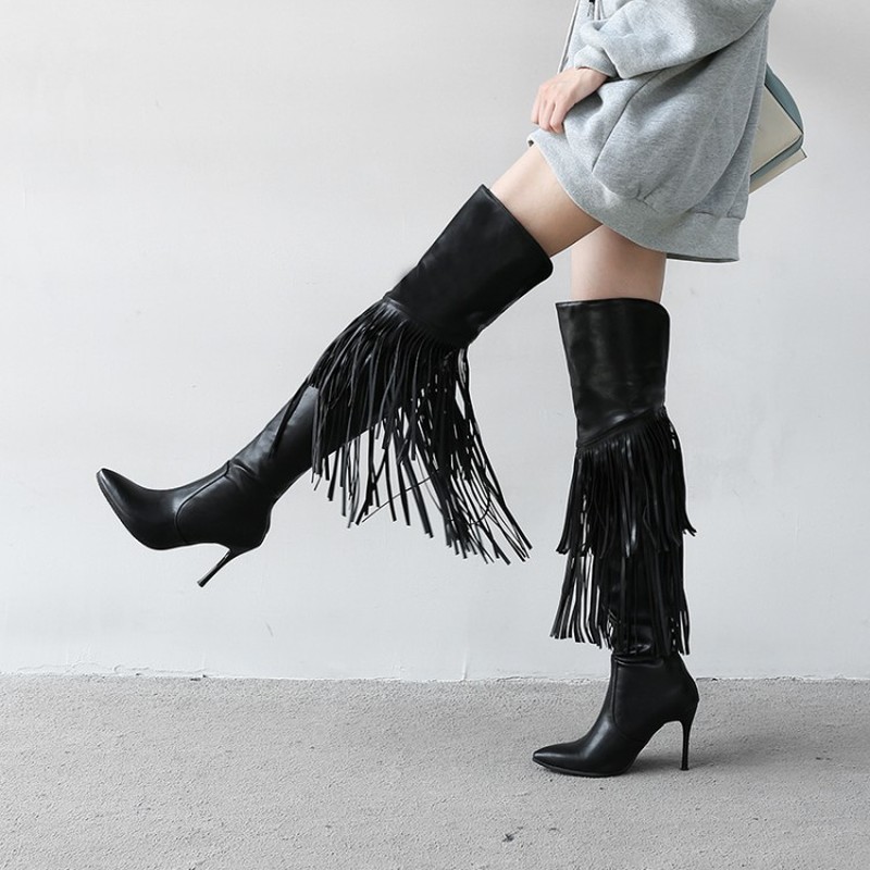 US4-11 Womens Pointed Toe Over The Knee Thigh Boots Long Tassels Stilettos High Heel Side Zip Warm Winter Shoes Plus Size 2Color, Black
US4-11 Womens Pointed Toe Over The Knee Thigh Boots Long Tassels Stilettos High Heel Side Zip Warm Winter Shoes Plus Size 2Color, Black