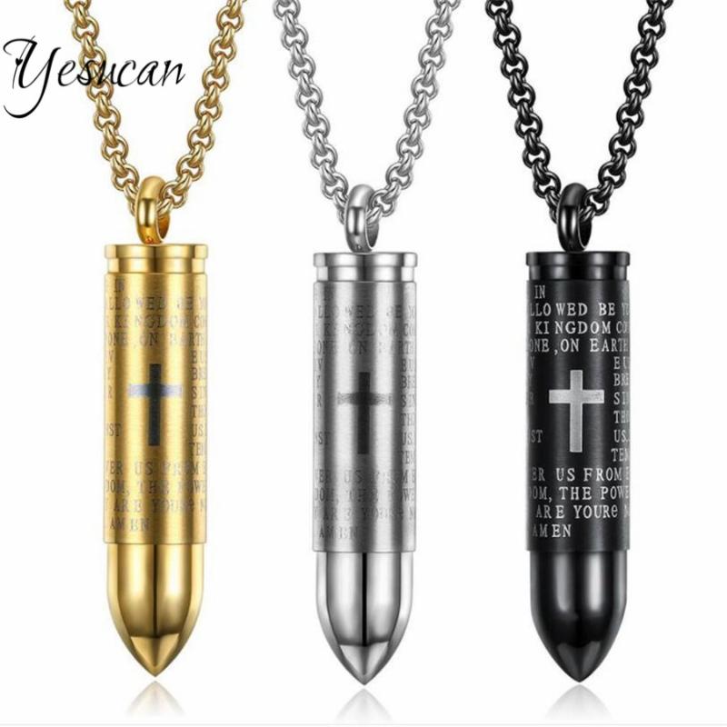 Pendant Necklaces Yesucan Trendy Stainless Steel Necklace For Men Creative Punk Cross Scripture Jewelry Brincos Gift
Pendant Necklaces Yesucan Trendy Stainless Steel Necklace For Men Creative Punk Cross Scripture Jewelry Brincos Gift