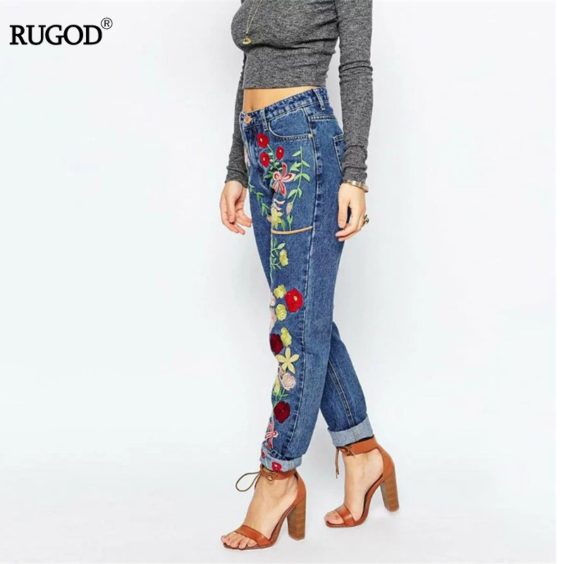 Women's High Waist Washed Blue True Denim Pants Boyfriend Jean Femme For Women Flower Embroidery Jeans Plus Size Trousers
Women's High Waist Washed Blue True Denim Pants Boyfriend Jean Femme For Women Flower Embroidery Jeans Plus Size Trousers