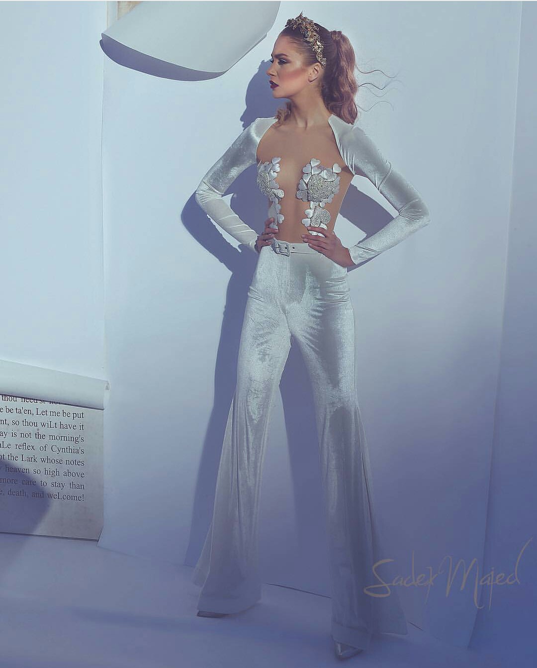 2019 Fashion Illusion Jumpsuits Prom Dresses Sheer Jewel Neck Velvet Long Sleeves Pant Suits Party Wear Gorgeous Evening Gowns