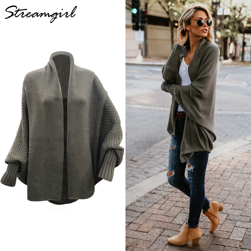 Streamgirl Batwing Cardigan Female Outwear Long Knitted Cardigan Women Autumn 2018 fall fashion oversize Knitted Cardigans Coat, Black
Streamgirl Batwing Cardigan Female Outwear Long Knitted Cardigan Women Autumn 2018 fall fashion oversize Knitted Cardigans Coat, Black