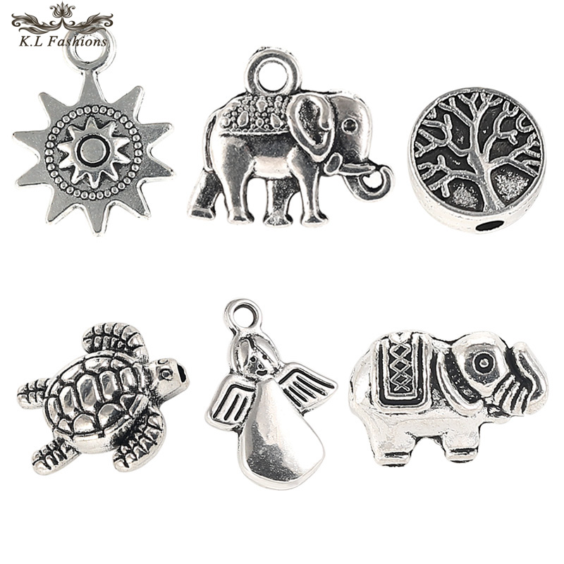 100pcs/lot Vintage Silver Elephant Heart Love Charm Bracelet & Necklace Pendants Findings Flower Bee Tree Pendant Findings Making DIYJewelry
100pcs/lot Vintage Silver Elephant Heart Love Charm Bracelet & Necklace Pendants Findings Flower Bee Tree Pendant Findings Making DIYJewelry