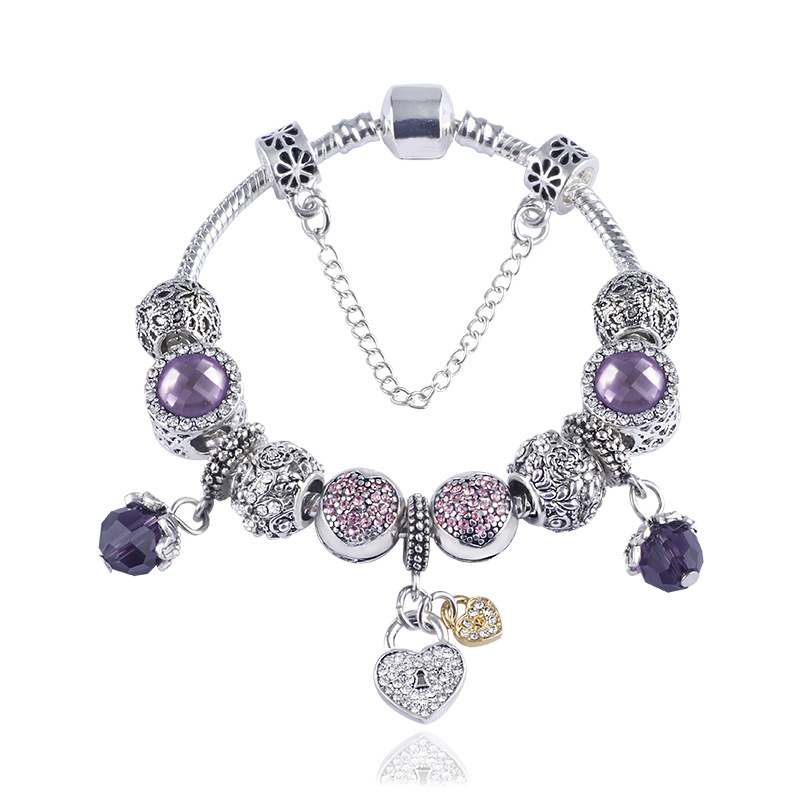Wholesale-CM Charm Bracelet 925 Silver Pandora Bracelets For Women Royal Crown Bracelet Purple Crystal Beads Diy Jewelry with custom logo
Wholesale-CM Charm Bracelet 925 Silver Pandora Bracelets For Women Royal Crown Bracelet Purple Crystal Beads Diy Jewelry with custom logo