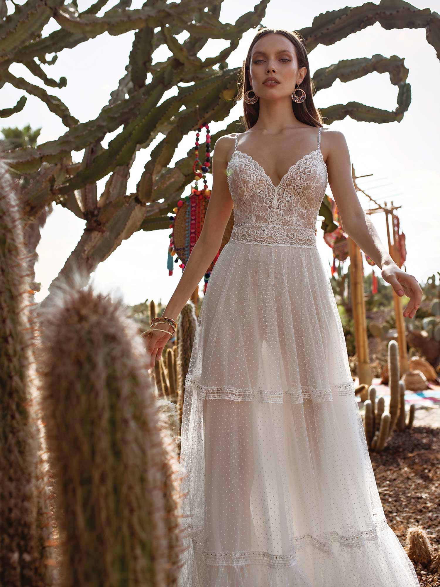 asaf dadush wedding dresses beading spaghetti straps bohemian lace bridal gowns backless floor length vestido de novia