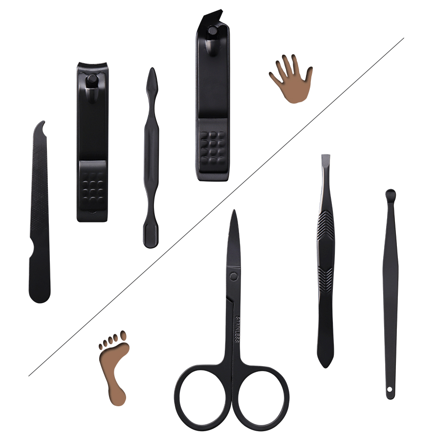 New Arrival Manicure Set Professional Black Stainless Steel Nail Clipper Kit Finger Plier Nails Art Pedicure Toe Nail Tools Set