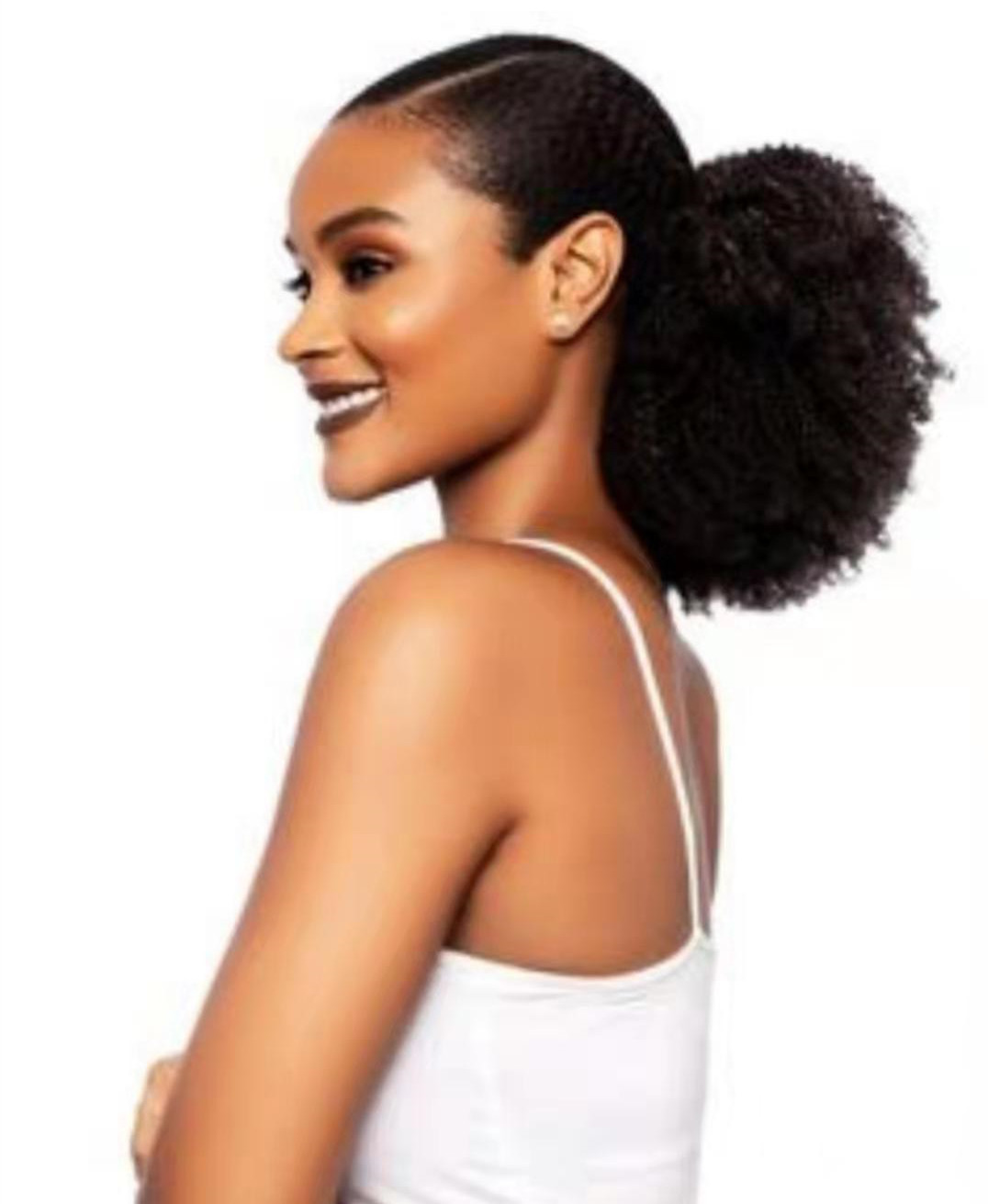 3b 3c clip in mongolian kinky curly ponytail hair extension jet black hair drawstring ponytails with combs 100g-160g