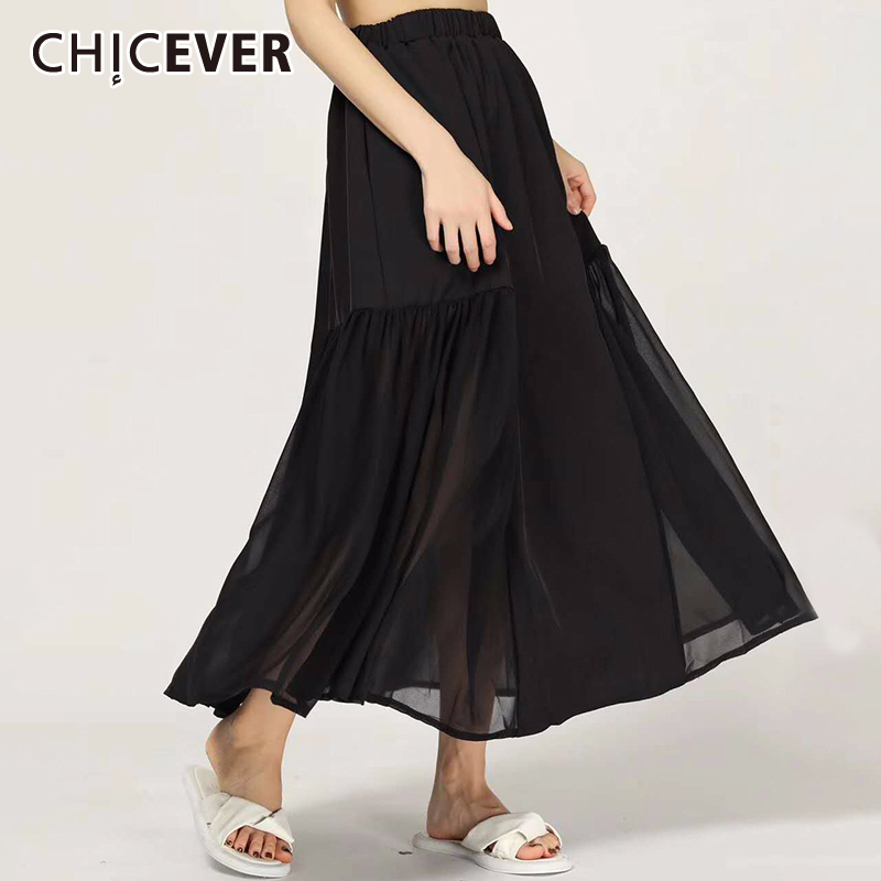 CHICEVER Korean Patchwork Mesh Women's Skirt High Waist Pocket Loose Oversized Casual Skirts Female Summer Fashion Clothes New, Black
CHICEVER Korean Patchwork Mesh Women's Skirt High Waist Pocket Loose Oversized Casual Skirts Female Summer Fashion Clothes New, Black