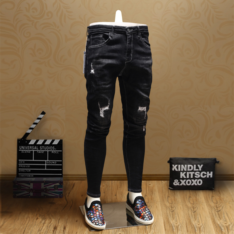 Winter Thickened Warm Skinny Ripped Jeans Streetwear Cotton Cowboys Men Black Jean Pants PSMJ83
Winter Thickened Warm Skinny Ripped Jeans Streetwear Cotton Cowboys Men Black Jean Pants PSMJ83