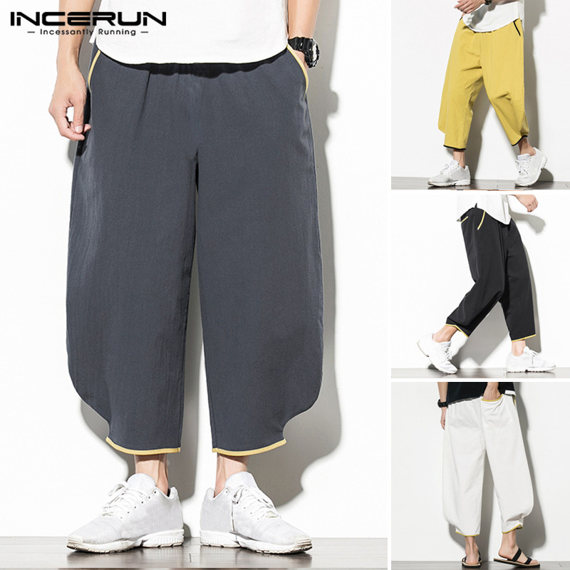 INCERUN 2020 Men Harem Pants Cotton Casual Joggers Chic Streetwear Ankle Length Pants Patchwork Vintage Wide Leg Trousers Men, Black pants
INCERUN 2020 Men Harem Pants Cotton Casual Joggers Chic Streetwear Ankle Length Pants Patchwork Vintage Wide Leg Trousers Men, Black pants