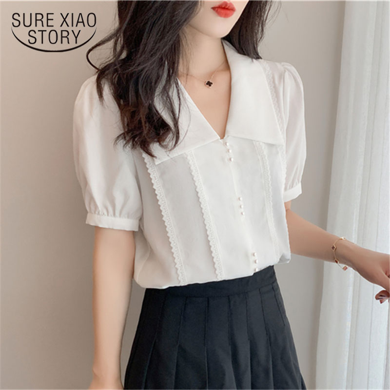 Fashion Solid Woman Shirt 2020 Summer V-neck Short Sleeve Blouse Women Korean Top White Chiffon Shirt Cardigan Clothing 10292
Fashion Solid Woman Shirt 2020 Summer V-neck Short Sleeve Blouse Women Korean Top White Chiffon Shirt Cardigan Clothing 10292