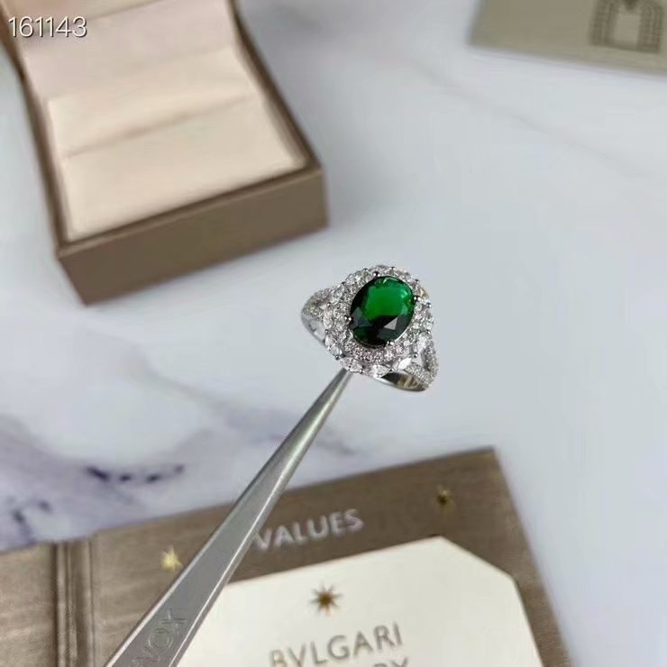 New spot emerald ring green 18karat gold inlaid emerald zircon inlaid superior green zircon