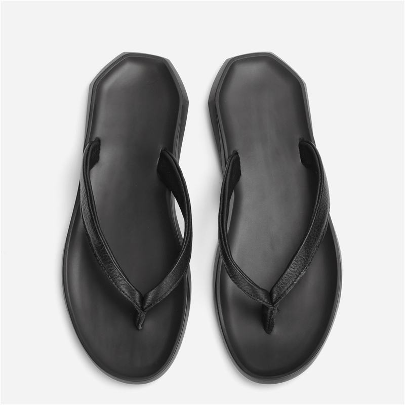 Summer Men Flip Flops leather home bathroom indoor outdoor rubber beach men slippers #T001 Y200107