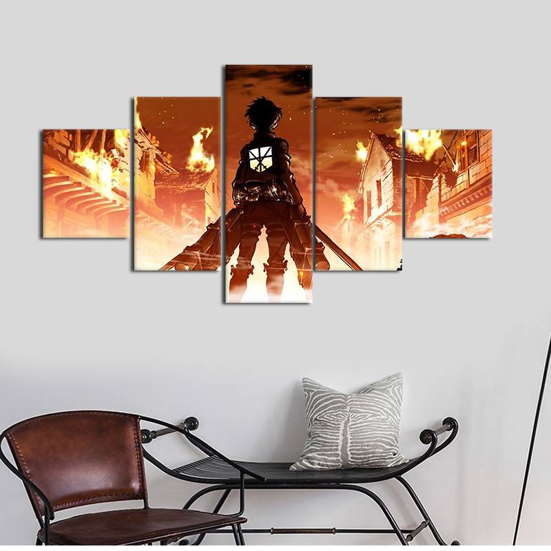 5pcs/set Unframed Attack on Titan On Fired Anime Poter Painting On Canvas Wall Art Picture For Living Room Decor
5pcs/set Unframed Attack on Titan On Fired Anime Poter Painting On Canvas Wall Art Picture For Living Room Decor