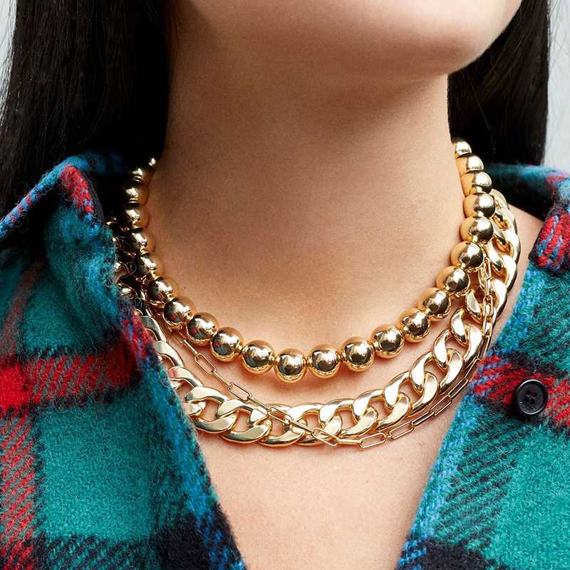New Trendy Punk Gold Color Beaded Choker Necklaces for Women Party Metal Chains Statement Necklace Fashion Hip Hop Jewelry
New Trendy Punk Gold Color Beaded Choker Necklaces for Women Party Metal Chains Statement Necklace Fashion Hip Hop Jewelry