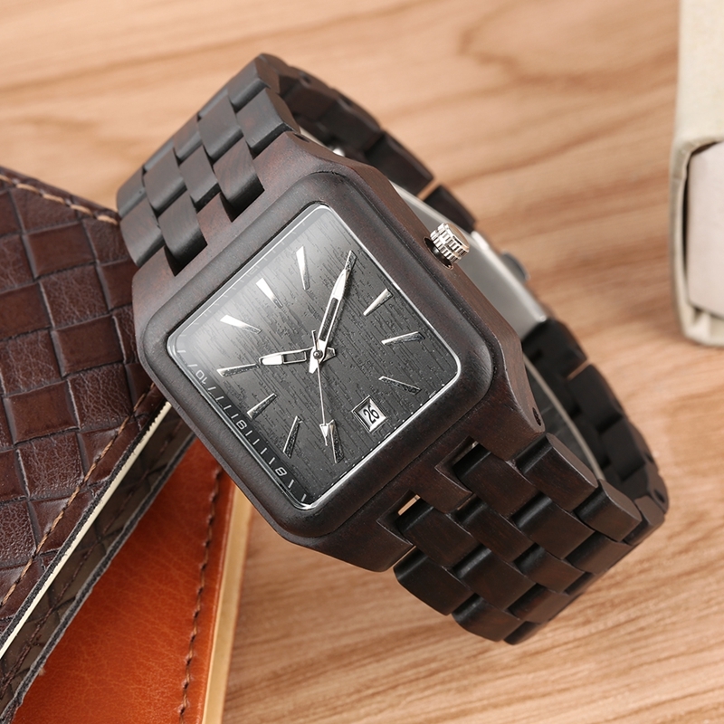 Retro Wood Watches for Men Unique Rectangle Dial Light Clock Man Full Natural Woody Bracelet Calendar Date Quartz Wrist Watches LY191226, Black red wood
Retro Wood Watches for Men Unique Rectangle Dial Light Clock Man Full Natural Woody Bracelet Calendar Date Quartz Wrist Watches LY191226, Black red wood