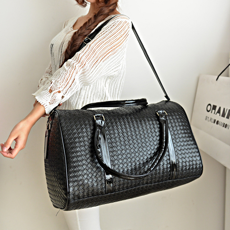 Fashion Leather PU Luxury Men Women Travel Bag Suitcase Designer 45cm High Quality Airport Handbags Trip Bags Knit Weave Bag, Black
Fashion Leather PU Luxury Men Women Travel Bag Suitcase Designer 45cm High Quality Airport Handbags Trip Bags Knit Weave Bag, Black