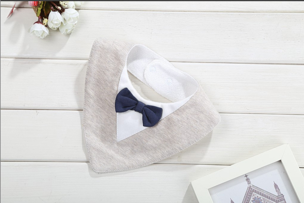 Baby Bibs Burp Cloth Infant Waterproof Bib Towels Kids Cotton Soft Bow Burp Tie Triangle Bibs Toddlers Slobber Bibs Pinafore 10Colors
