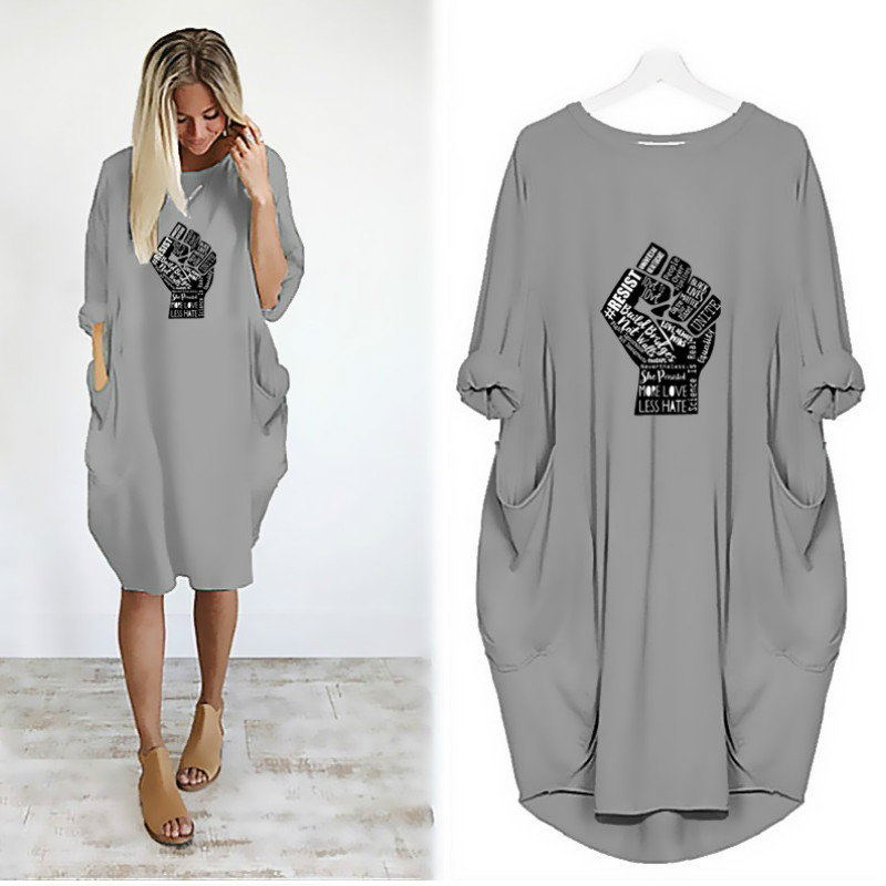 Black Lives Matter Women New Dresses Trendy Printed Long Sleeve Dresses Womens Fashion Crew Neck Sexy Loose Dresses 2020 for Wholesale
Black Lives Matter Women New Dresses Trendy Printed Long Sleeve Dresses Womens Fashion Crew Neck Sexy Loose Dresses 2020 for Wholesale