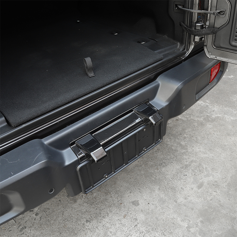 ABS Car Rear License Plate Lamp Carbon Fiber Decoration For Jeep Wrangler JL Auto Exterior Accessories