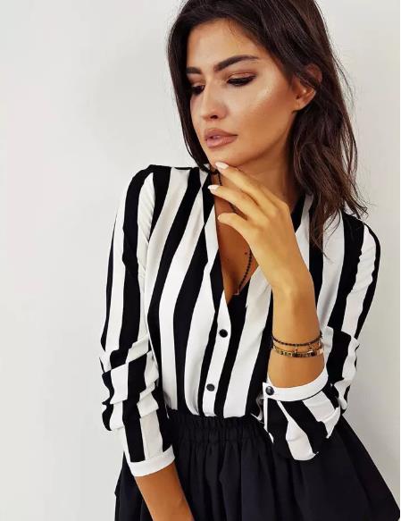2020 Fashion Striped Women Long Sleeve V-neck Loose Shirts Ladies Plain Casual Black Red Button Blouse Size -XL
2020 Fashion Striped Women Long Sleeve V-neck Loose Shirts Ladies Plain Casual Black Red Button Blouse Size -XL