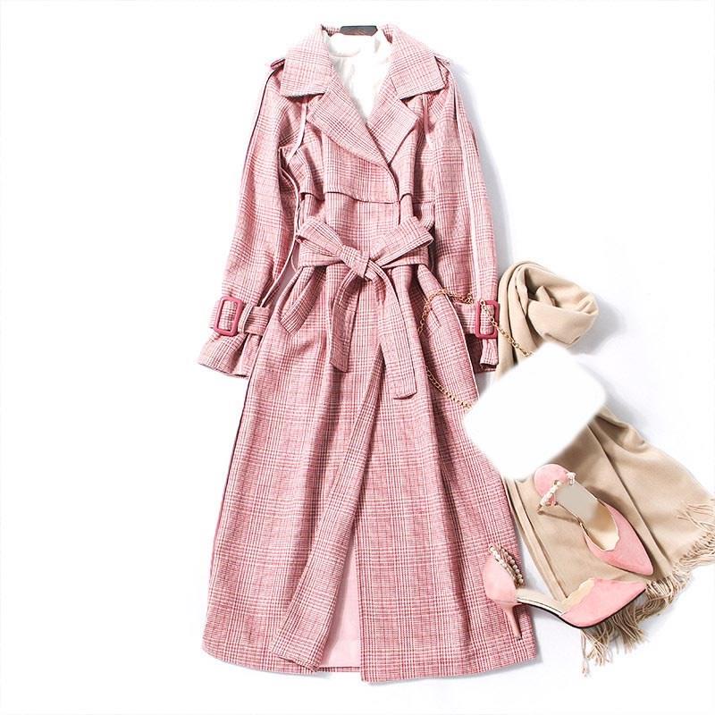 2019 Women Long Plaid Coat Loose Warm Wool Coat Adjustable Waist Fashion Belt Office Lady, Gray
2019 Women Long Plaid Coat Loose Warm Wool Coat Adjustable Waist Fashion Belt Office Lady, Gray