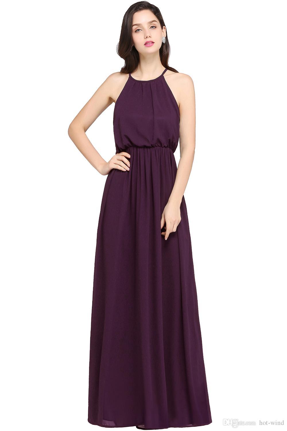 Babyonlinedress In Stock Chiffon Long Evening Dresses 2020 Under $50 Halter Neck Evening Prom Dresses Special Occasion Dresses CPS618
