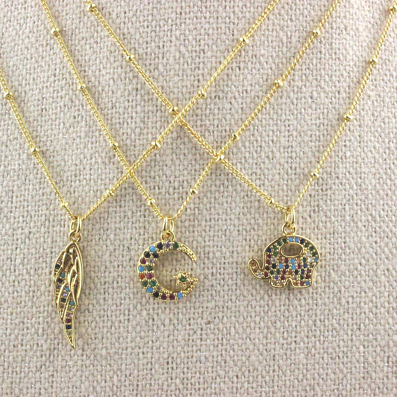 19inch 10pcs/lot Fashion colorful cz necklace,feather/moon/elephant shape cubic zircon component,women jewelry wholesale
19inch 10pcs/lot Fashion colorful cz necklace,feather/moon/elephant shape cubic zircon component,women jewelry wholesale