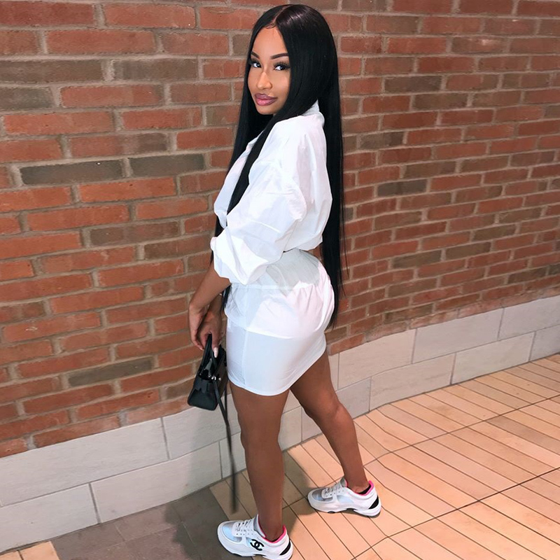 TWO PIECE SET Women Long Sleeve Crop Top Single Breasted Button Short Dress 2 PIECE Skirt Outfit Tweed Jacket Suit Plus Size 2pc