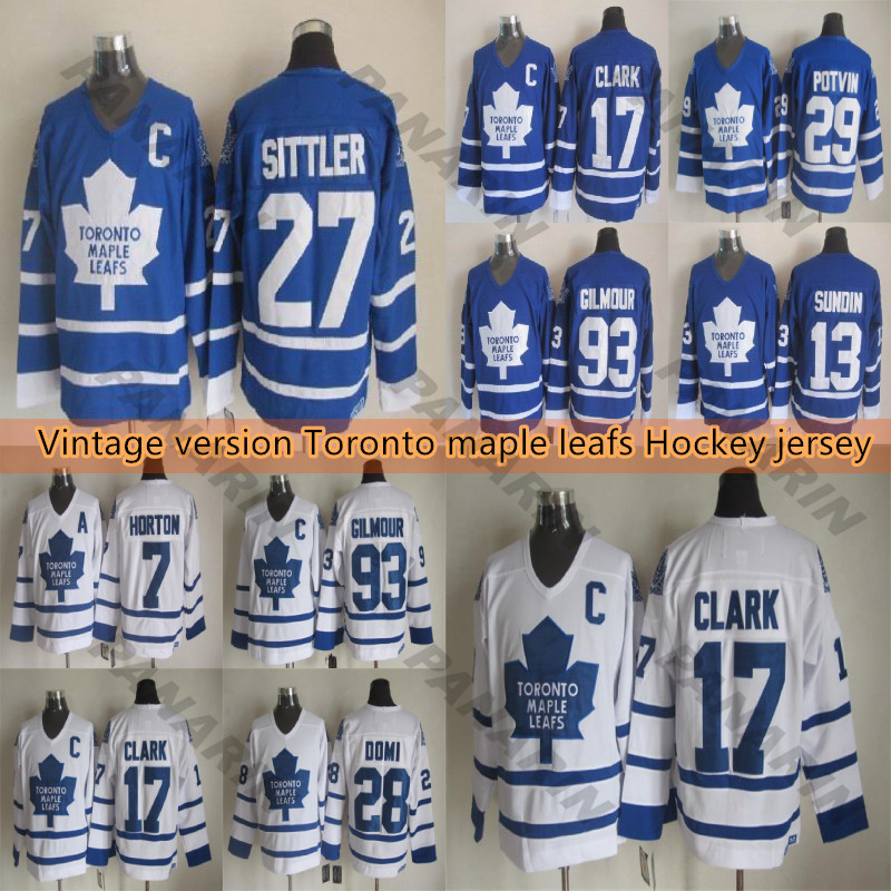Men Toronto maple leafs Vintage version Hockey jersey 17 CLARK 93 GILM0UR 13 SUNDIN 7 HORTON 27 SITTLER 28 DOMI jerseys, White
Men Toronto maple leafs Vintage version Hockey jersey 17 CLARK 93 GILM0UR 13 SUNDIN 7 HORTON 27 SITTLER 28 DOMI jerseys, White