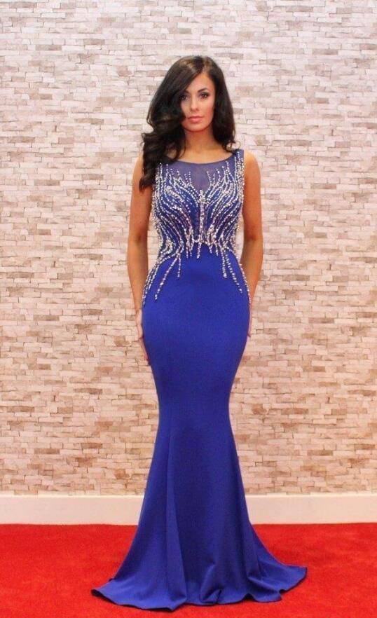 Crystal sheer illusion Royal Blue Mermaid Evening Dresses 2019 Jewel Sweep Train Arabic Prom Party Gowns Special Occasion Dress Plus Size, Same as picture
Crystal sheer illusion Royal Blue Mermaid Evening Dresses 2019 Jewel Sweep Train Arabic Prom Party Gowns Special Occasion Dress Plus Size, Same as picture
