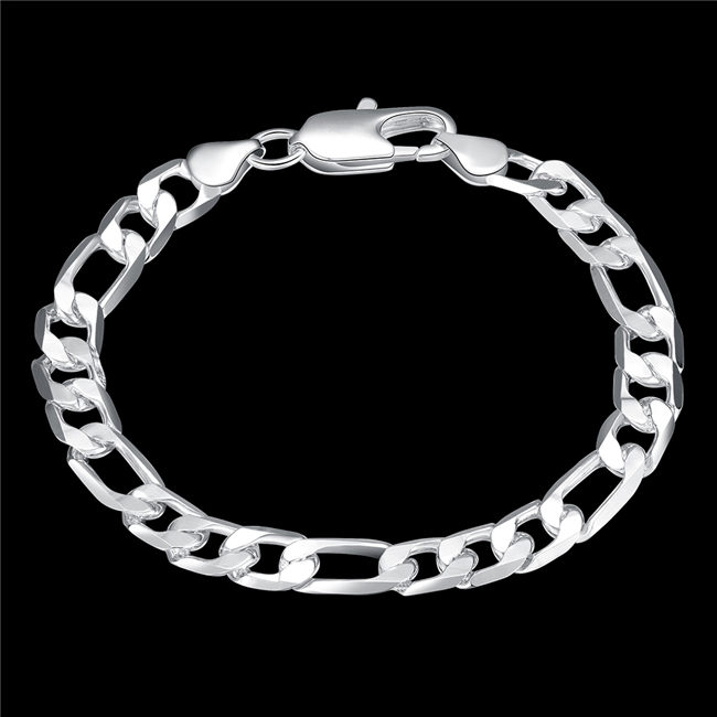 High grade 925 sterling silver '8M a flat three-piece - Men jewelry set DFMSS210 brand new Factory direct 925 silver necklace bracelet